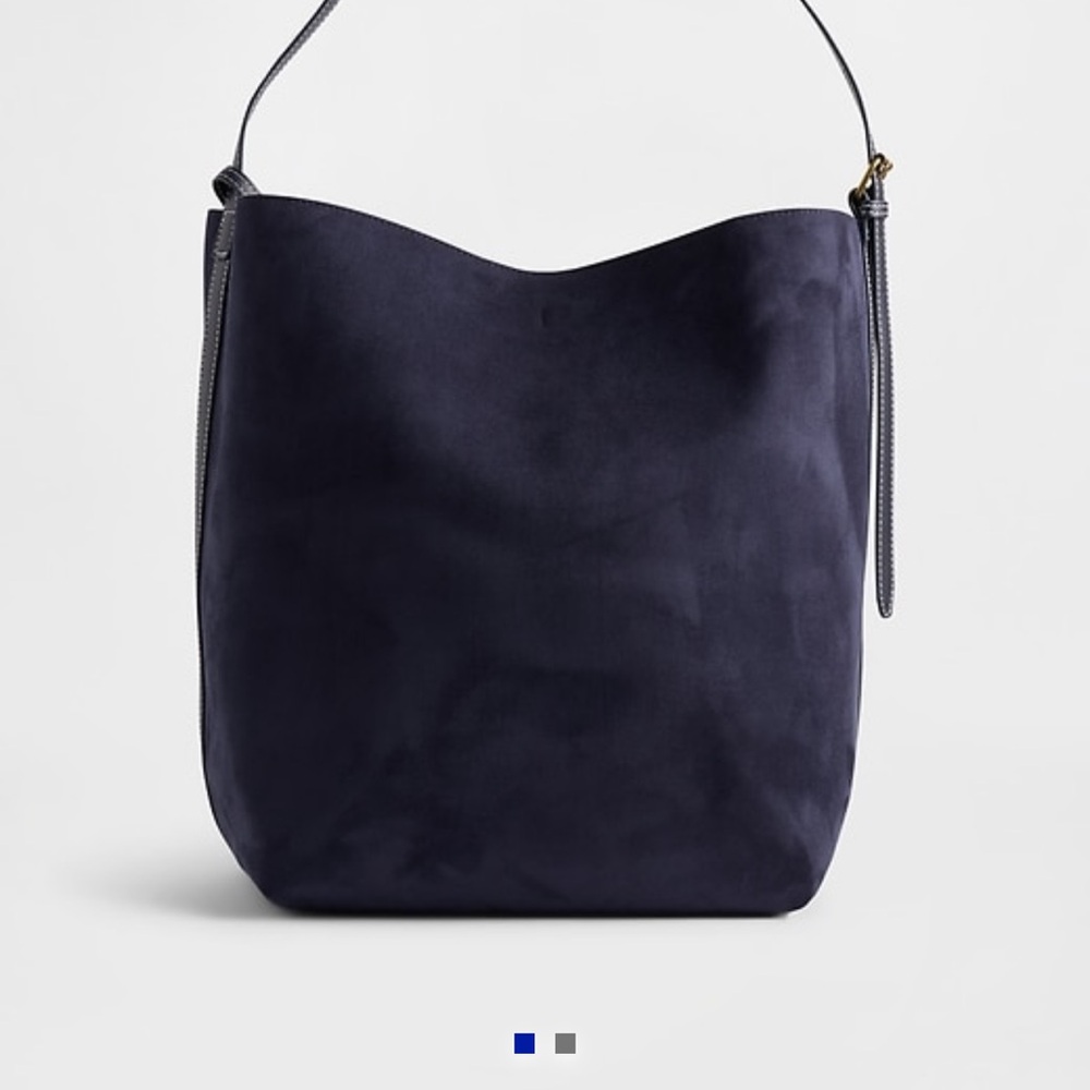 The Gap Vegan Suede Navy Bucket Tote